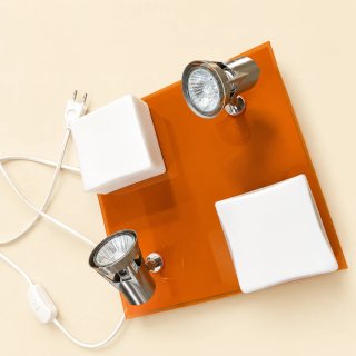 Candeeiro moderno laranja e branco