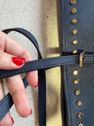 Bolso Michael Kors Tachuelas Azul Dorado