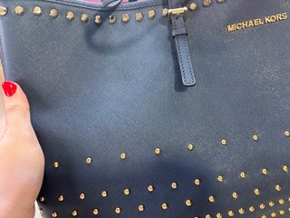 Bolso Michael Kors Tachuelas Azul Dorado