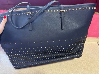 Bolso Michael Kors Tachuelas Azul Dorado