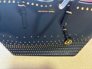 Bolso Michael Kors Tachuelas Azul Dorado