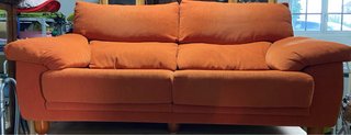 Sofá 2 plazas extensible naranja