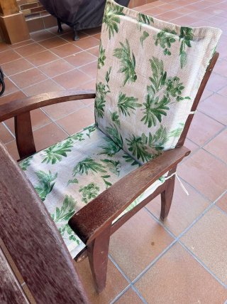 Conjunto mesa y sillas madera jardín