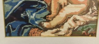 Quadro Madonna con Bambino Mezzopunto bronzo