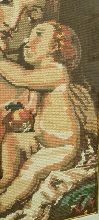 Quadro Madonna con Bambino Mezzopunto bronzo