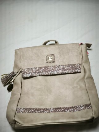 Mochila y monedero Gabol beige