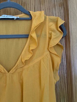 Camisa amarilla girasol volantes talla S