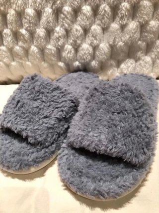 Pantofole grigie morbide aperte e calde #338-7