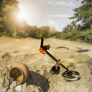 Detector de Metales para Niños, Bobina de Búsqueda Impermeable de 15.2 cm con Pantalla LCD, Detector de Oro Ajustable de 66 cm - 91.4 cm, Mango de Fibra de Carbono Ligero para Detectar Monedas de ...