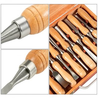 Conjuntos de Cinceles de Madera 12pcs Cinceles de Torno 3-3/4 Pulgadas /95MM Cinceles de Carpintería de Madera Herramientas de Torno de Madera Cinceles de Madera Herramientas de Torno para Tallado...