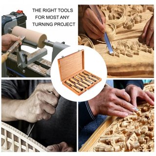 Conjuntos de Cinceles de Madera 12pcs Cinceles de Torno 3-3/4 Pulgadas /95MM Cinceles de Carpintería de Madera Herramientas de Torno de Madera Cinceles de Madera Herramientas de Torno para Tallado...