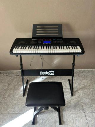 Teclado Rock Jam con soporte y banqueta