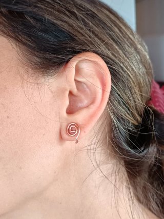 Pendientes cobre artesanos clip on no perforación