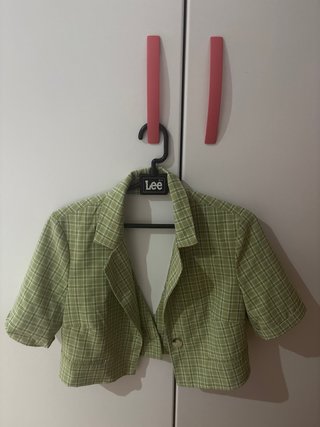 Blazer cuadros verde Stradivarius talla s
