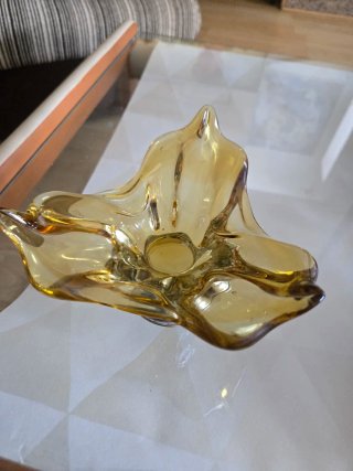 Pequeño centro de mesa Murano miel