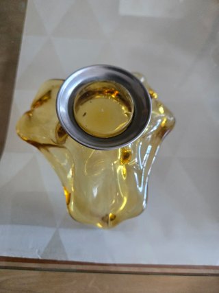 Pequeño centro de mesa Murano miel