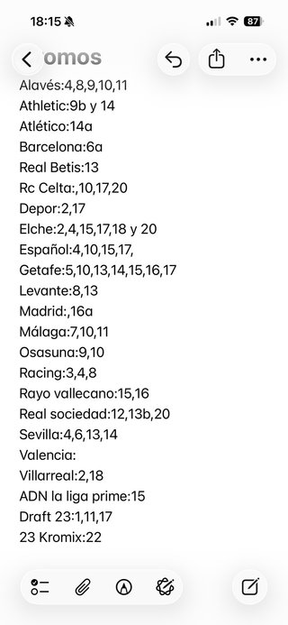 Liga Este 2026/27 me faltan el resto repetidos