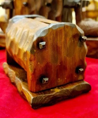 Set Fumo Antico Legno Intagliato Portapipe