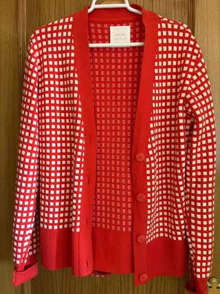 Chaqueta SKFK cuadros roja talla única