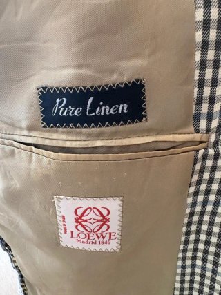 Blazer Loewe Lino Beige/Marrón