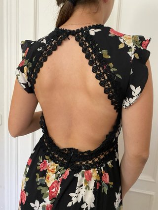 Vestido largo estampado espalda descubierta
