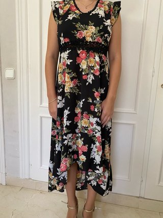 Vestido largo estampado espalda descubierta