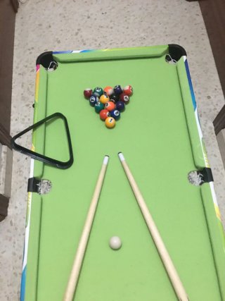 Mesa de billar y futbolín infantil
