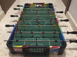Mesa de billar y futbolín infantil