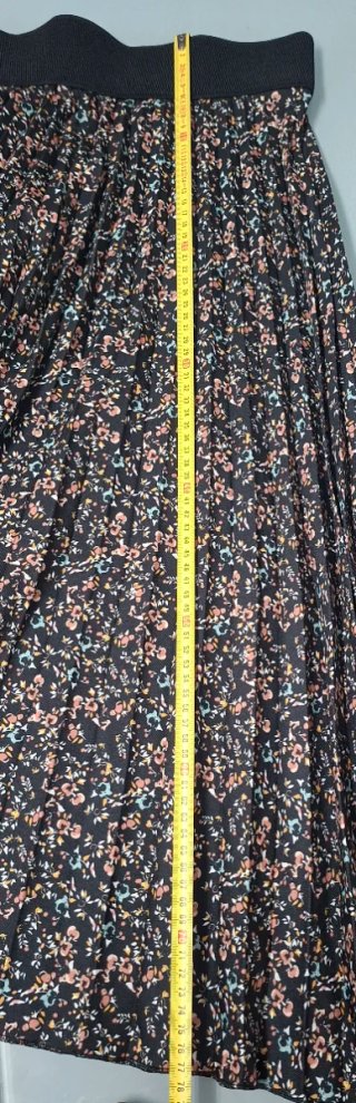 Falda larga plisada floral