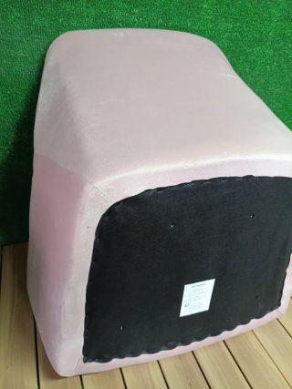 Silla terciopelo rosa con patas doradas