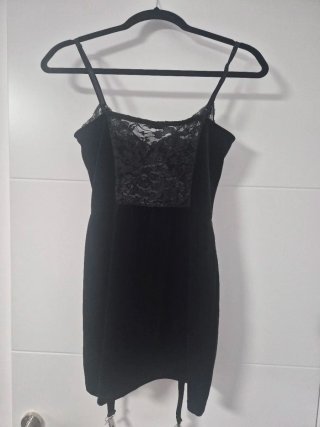 Vestido Negro Encaje Urban Outfitters Talla S