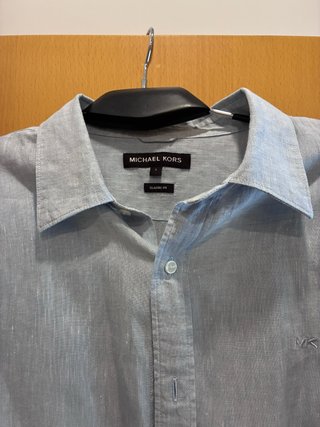 Camisa Michael Kors Linho Azul Tamanho L