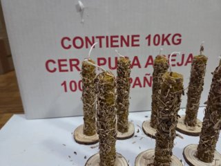 7 Velas Cera Abeja Corteza Sauce