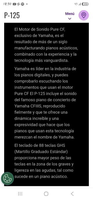 Piano Eléctrico Yamaha Teclas Contrapesadas