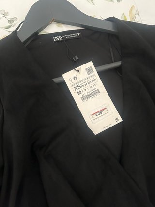 Vestido Zara Ante Negro Talla XS
