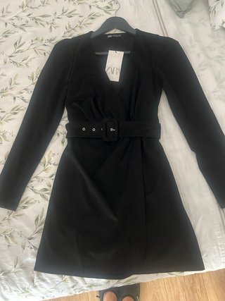 Vestido Zara Ante Negro Talla XS