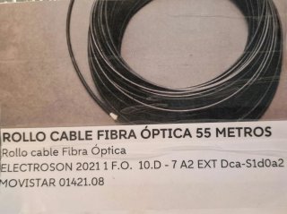 ROLLO CABLE FIBRA ÓPTICA 55 m. ELECTROSON