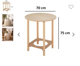 Mesa camilla redonda madera 70x75