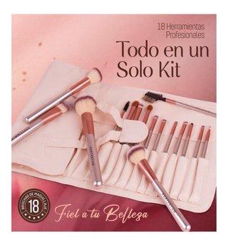 Set 18 Pinceles Maquillaje PORTENTUM + Estuche