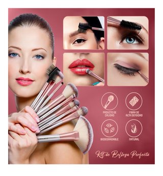 Set 18 Pinceles Maquillaje PORTENTUM + Estuche