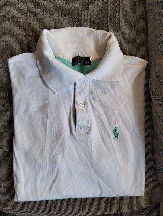 Polo Ralph Lauren Mujer Blanco y Turquesa Talla L