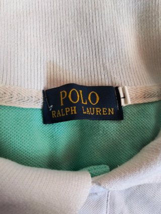 Polo Ralph Lauren Mujer Blanco y Turquesa Talla L