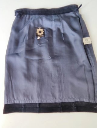 Falda vintage ante azul marino