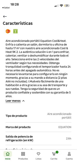 Aire Acondicionado Portátil Equation