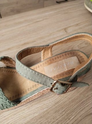 Sandalias Marypaz verdes cuña trenzadas