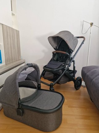 Carro de bebé y capazo gris UPPABABY CRUZ V2