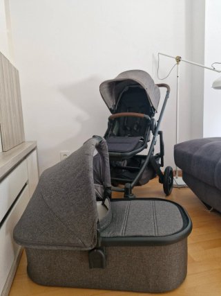 Carro de bebé y capazo gris UPPABABY CRUZ V2