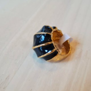 Anillo Acero Negro y Dorado
