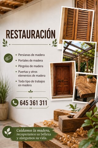 Restauración de madera: puertas, persianas