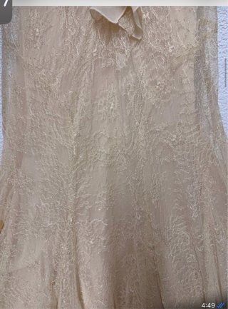 Vestido largo volantes beige